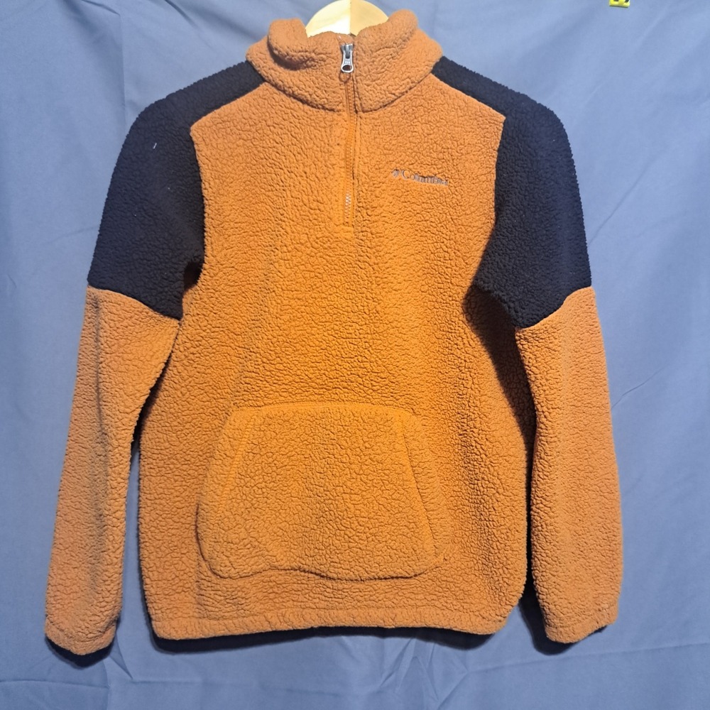 Columbia Sweater Youth Boys Large L‎ 14/16 Long Sleeve Fleece Brown Black